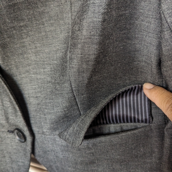 Express cropped blazer, gray, size 0 - Picture 2 of 9